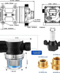 Diagram and components of Two Pack 110V Water Pressure Booster Pump With Beefy 5.5 GPM At 70 PSI, Self Priming Industrial Water Pump.