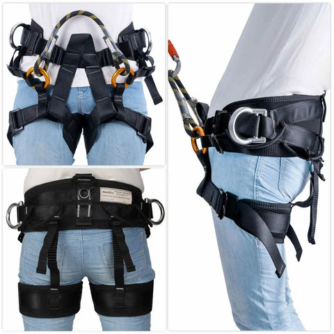 Heavy-Duty Climbing Harness Belt For Tree Climbing And Outdoor Rescue, Large Size Safety Belt, Rappelling Gear, Breathable Nylon