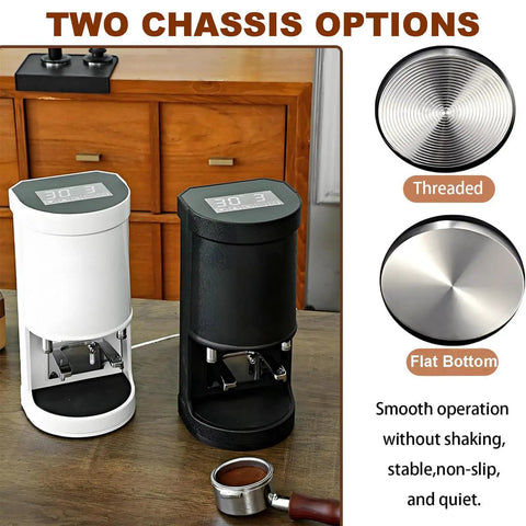 Top Shelf Electric Coffee Tamper With Smart Auto Sensor And Tough Stainless Steel Build for espresso brewing options.