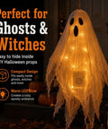 Sound Activated Halloween Fright Box With Three Glowing Led Lights And Scream Module To Trick Out Your Spooky Pumps And Yard Props Into Legit Nightmares That Really Hits Different At Any Party, featuring a ghost display with LEDs.