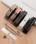 Aluminum Door Closer With Wheels Adjustable Automatic Door Closure For Home Use Black White Finish Heavy Duty No Fuss