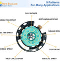 Adjustable Nine Pattern Spot Sprinkler With Heavy Duty Metal Base And Turret Design No Fuss 40 Ft Spray Diameter 1250 Sq Ft Coverage