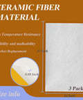 Ceramic fiber paper sheet for kiln insulation, front view, 24 x 33 in, 0.08 in thick, white, 3 packs