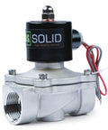 1 Inch 24V AC Stainless Steel Electric Solenoid Valve Normally Closed for air, water, fuel with Viton seals, side view