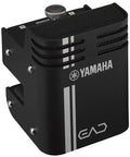 Black electronic acoustic drum module with stereo microphone and kick trigger for hybrid drum set, EAD10 model.