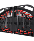 Top Notch 16 Piece Pro T Handle Hex Key Wrench Set With Ball Ends For Tight Spots Heavy Duty Chrome Vanadium Steel Tools Perfect For Auto Repair And Home Boss Jobs No More Stripping Screws. 16-piece T-handle hex key set in case