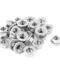 M8 X 1.25mm Serrated Flange Hex Lock Nut Set 25 Pieces 304 Stainless Steel Bright Finish for automotive machinery DIY projects