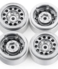 1.3 Inch Beadlock Aluminum RC Wheel Set For 1/18 TRX4M And 1/24 Axial SCX24 Crawler Upgrades In Silver Three Piece Easy Assembly
