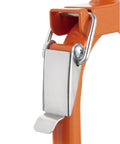Close-up of locking mechanism on Measuring Wheel With Spoked Wheel And Metal Frame, Geared Mechanical Clicker Counter