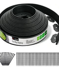 60 Foot Plastic Landscape Edging No Dig Black Lawn Border With 72 Stakes Heavy Duty Flexible Coil displayed on white background