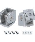 2 Pack Adjustable 180 Degree Pivot Joints For 2020 Aluminum Extrusion, Flexible Connector With M6 Screws, 6mm Aperture, Silver Tone Die Cast Aluminum Joint Built For 2020 Profile Systems, shown with screws and T-nuts