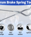 Heavy Duty Brake Spring Pliers For Drum Brakes Made From Heat Treated Carbon Steel Cuts Through Stubborn Hardware Easily, shown with dual end design.