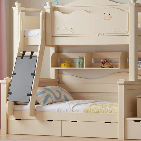 Bunk Bed Ladder Cover For Kids with gray guardrail climbing preventer and anti fall design polyester safety barrier