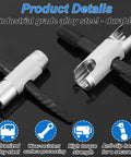 Beefy 2-Piece Alloy Steel 4-Way Grease Zerk Fitting Tool For 1/4-28 SAE, 1/8-NPT, M8x1, M10x1 Threads, close-up view