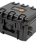 Tough As Nails IP68 Waterproof Battery Case For 12V 35Ah Batteries featuring dual polarized connectors and fuse blocks.