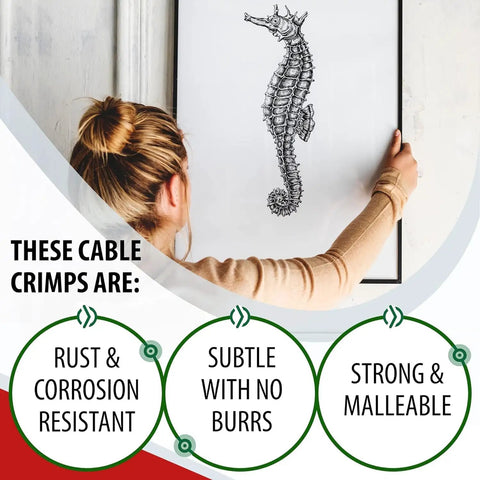 Aluminum Cable Crimp Sleeves with Double Barrel Ferrules M12 Crimping Loops product features displayed visually.