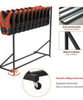 2-Tier Heavy Duty Life Vest Rack Metal Pool Equipment Storage Holder For Life Jackets Swimsuits Towels & Bath with orange vests
