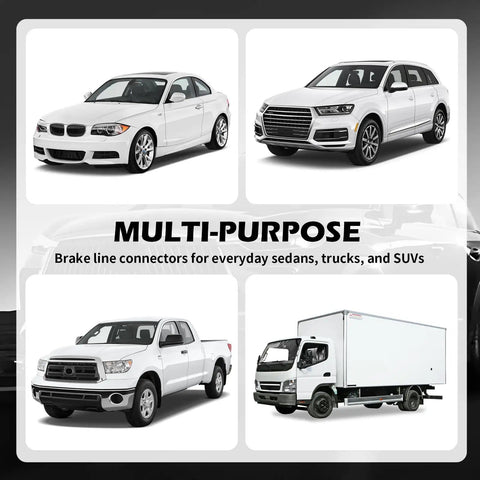 Extensive Brake Line Fittings Kit with 100 Pieces for 1/4 Inch and 3/16 Inch Tubing Nuts and Connectors for Cars, SUVs, Trucks