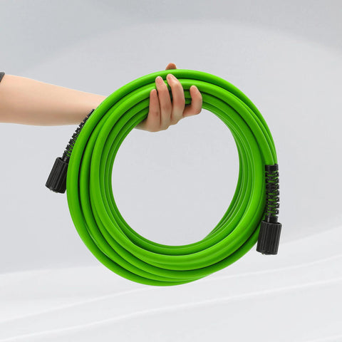 PWACCS pressure washer hose, 50 ft x 1/4 in, kink-resistant, green with M22 fittings