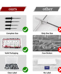 Comparison of 210 Piece Aluminum Pop Rivets Kit With 8 Sizes Dome Head Blind Rivets for durability and packaging benefits.