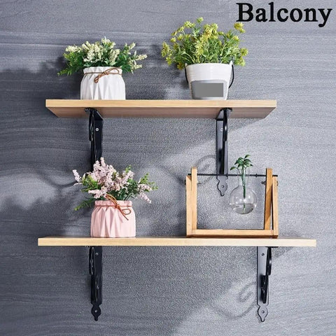 Heavy Duty Corner Brackets Four Pack L Shape Shelf Supports Rust Proof Iron Angle Braces For Secure Wall Mounting with shelf and plants