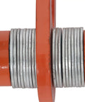 Spacers and steel frame of Beefy Manual Trolley For I Beam And H Beam With 11000 Lb Load Capacity Adjustable Flange Width