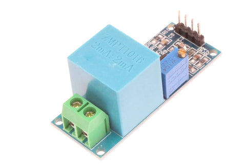 Dead Simple Precision Voltage Transformer Module Measuring Zero To Two Fifty Volt AC Single Phase Sensor with blue and green connectors.