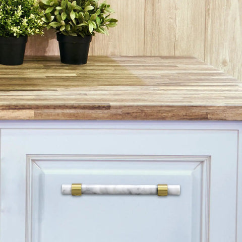 Marble Cabinet Handles For Mounting Drawer Pulls For Dressers Wardrobes Cabinets And Chests Of Drawers White 35x170mm
