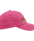 Im Sexy And I Tow It Vintage Funny Camping RV Camper Truck Hat For Men Low Profile Adjustable Cap in rose red, side view