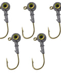 GoldenEye One Eighth Ounce Jig Head For Inshore Fishing, Five Count Bag With Soft Plastic Lures, Ideal For Redfish