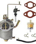 Carburetor Kit Replacement For 63Cc To 64Cc 2HP Gas Generators And Small Engines With Fuel Filter shown disassembled