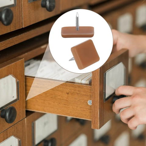 Thirty Piece Tack In Drawer Glides 17X12Mm Heavy Duty Plastic With Iron Pins Nail On Slides for smooth drawer operation.