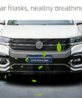Badass Heavy Duty 43X29in Grille Mesh Guard For Tesla Cybertruck shown on vehicle front, blocking debris and bugs.