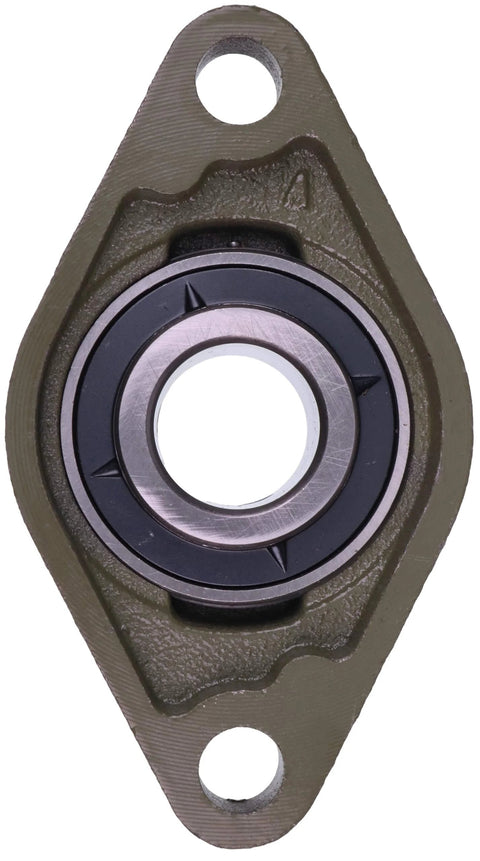 Front view of One And One Quarter Inch Two Bolt Flange Bearing With Precision Bore and 2 Bolt Mount, UCFL Series, for industrial use.