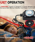 Heavy Duty Hot Water Recirculator Pump With Built In Digital Timer 115V shown in a quiet operation setting near a sleeping child.