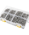 1035 Pcs 304 Stainless Steel Lock Washers Set M1.6 M2 M2.5 M3 M3.5 M4 M5 M6 M8 M10 M12 M16 With Spring Split Lock Washers And Elastic Gasket Kit For Nuts And Bolts Vibration Resistance in compartment box