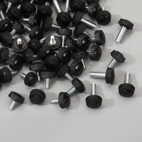 30 Pieces Knurled Thumb Screws Set with M4 M5 M6 Threaded Monitor Screws VESA Compatible Carbon Steel Clamping Knobs piled