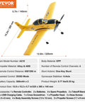 Image of a yellow Realistic 2.4Ghz 4 Channel RC Plane with 6 Axis Gyro Stabilizer, showing dimensions and materials in detail.