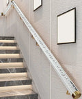 Wall Mount Clear Acrylic Railing Kit With Sleek Silver Brackets For Indoor Stairs And Decks along modern staircase.