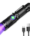 Rechargeable USB 395nm UV Black Light Flashlight Mini Ultraviolet LED Torch with charging cable for resin curing and pet urine detection