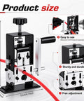 The Real Deal Stainless Steel Wire Stripping Machine Crushes Scrap Copper Wire Handles 0.06 To 1 Inch Cables With Ease showing product size and features.