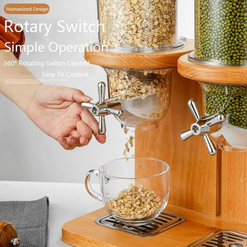 Tri Head Cereal And Candy Dispenser With Smooth Pour Spout For Fresh Coffee Beans And Nut Storage Countertop Organizer Daily Grind Essential Gonna Love This No Drip Build, dispensing oats.