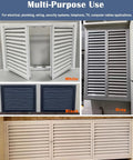 Top Shelf White Louvered Access Panel Door For Hassle Free Hvac Vent And Water Heater Service, Heavy Duty Aluminum Wall Cover With Snap Tight Hinges For Quick Pipe Maintenance, Real Deal Drywall Hatch, 22X60 Inch in white and black options.