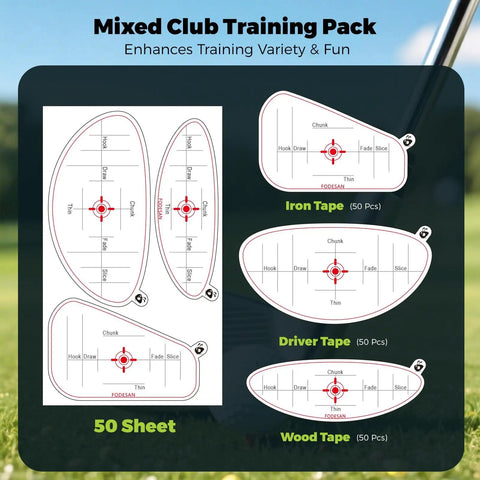 Golf Impact Tape For Drivers Irons And Woods Instant Club Face Feedback Center Contact Training Aid For Home Practice