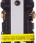 Back view of 20 Amp 125V Pilot Light GFCI Receptacle With Tamper Resistant Self Test, Extra Heavy Duty, White GFPL2-PLW, steel strap.