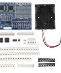 Four Pack Soldering Practice Kit For SMD And SMT Electronics All In One DIY Soldering Training Board parts layout with 5V board