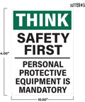 PPE Required Workplace Sign 10x14 Inch Rust Free Aluminum Durable Industrial Safety Sign With Pre Drilled Holes For Easy Mounting