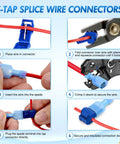 Instructions for using 360 Piece T Tap Wire Connectors Self Stripping Quick Splice Electrical Terminals Insulated Male Disconnect Kit
