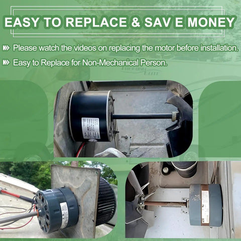 Direct Replacement RV Air Conditioner Motor With Capacitor For Coleman Mach RV AC in installation process.