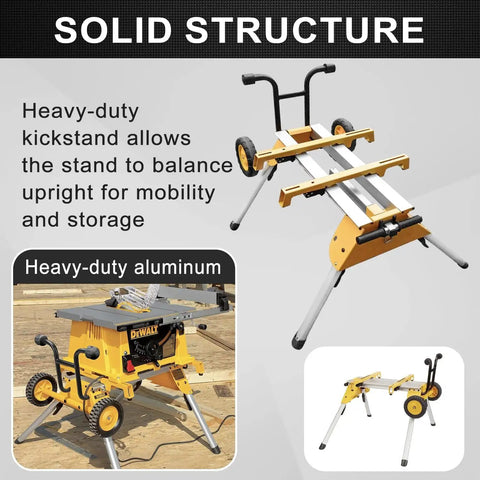 Rolling Table Saw Stand Built For Heavy Duty Jobs, Go-To Portable Foldable And Easy To Move, Fits Saws Like DW744, DW745 And More